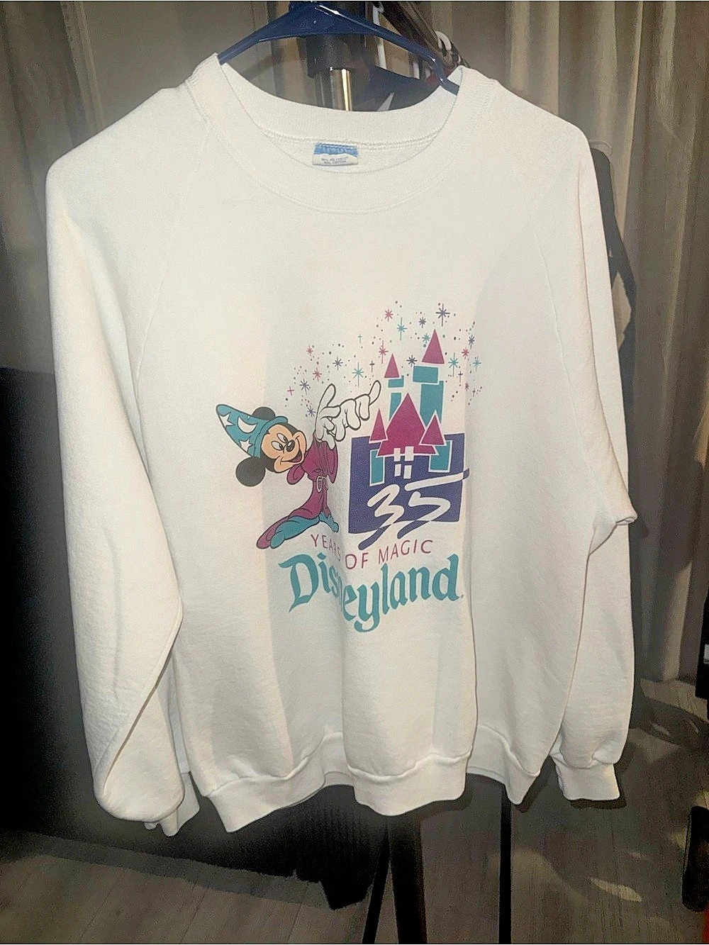 Disney Character Fashions Disneyland 35 Years of Magic Sweatshirt White & Pink
